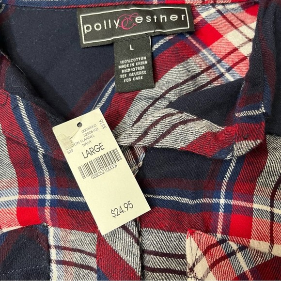 Wet Seal by Polly and Esther Flannel Top Large NWT - Picture 4 of 4